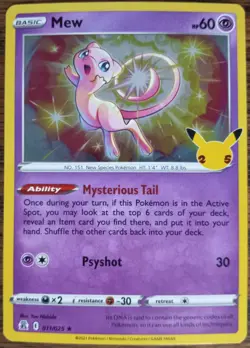 Pokemon Mew 011/025 Sword & Shield Celebrations 25th Anniversary Holo Rare - TCG - Image 1