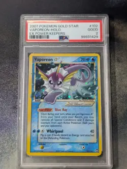 Pokemon Vaporeon Gold Star PSA 2 Power Keepers - Image 1