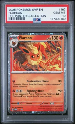2025 POKEMON SVP EN-SV BLACK STAR PROMO #167 FLAREON PSA 10 - Image 1
