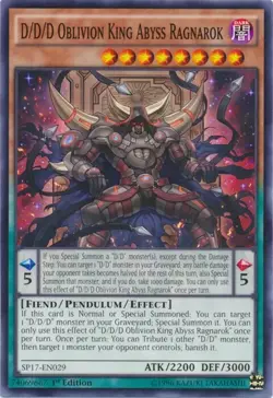 Italian D/D/D Oblivion King Abyss Ragnarok SP17-IT029 1st Common -LP- Yu-Gi-Oh - Image 1
