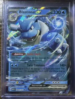 Blastoise ex 9/165 Double Rare Holo, Scarlet & Violet 151, Pokemon TCG, NM - Image 1