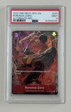 2022 Roronoa Zoro OP01-025 Alt Art One Piece Romance Dawn - English PSA 9 - Image 1
