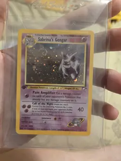 1st Edition Sabrina's Gengar 14/132 Holo Gym Heroes Pokemon Card Ungraded Swirl - Image 4