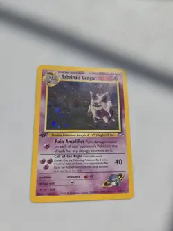 1st Edition Sabrina's Gengar 14/132 Holo Gym Heroes Pokemon Card Ungraded Swirl - Image 5