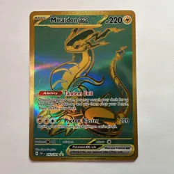 Pokemon Miraidon EX Full Art Hyper Rare Gold Holo Card 243/091 Sv: Paldean Fates - Image 1