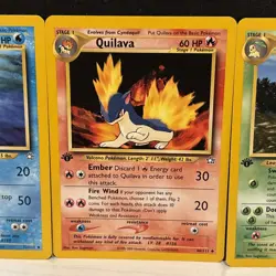 Pokemon TCG Quilava Croconaw Bayleef Neo Genesis Card 46/111 1st Edition 3 PACK - Image 3