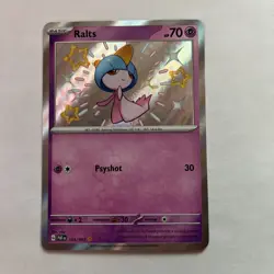 Pokemon TCG Ralts Scarlet & Violet Paldean Fates Holo Shiny Rare Card 153/091 - Image 1