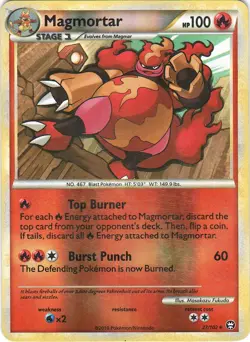 Magmortar 27/102 R HGSS Triumphant Pokemon Reverse Holo MP - Image 1
