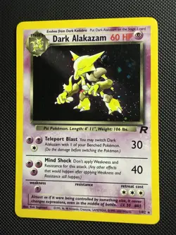 Pokemon TCG Dark Alakazam 1/82 Team Rocket Holo SWIRL LP - Image 1
