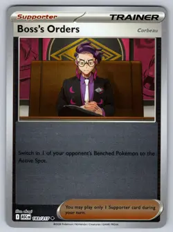 Boss's Orders [Corbeau] 183/217 Uncommon Ascended Heroes Pokemon Reverse Holo NM - Image 1