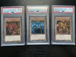 Yu-Gi-Oh TCG God Cards Set 1st Edition PSA 10 Slifer Obelisk Winged Dragon Of Ra - Image 1