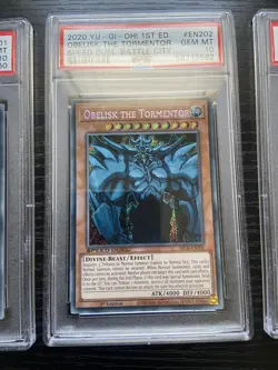 Yu-Gi-Oh TCG God Cards Set 1st Edition PSA 10 Slifer Obelisk Winged Dragon Of Ra - Image 3