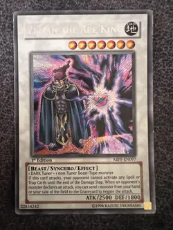 Yugioh Zeman the Ape King ABPF-EN097 Secret Rare 1st Edition NM - Image 1