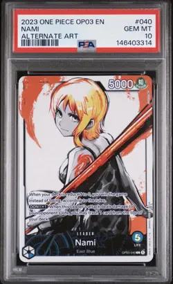 2023 ONE PIECE OP03-PILLARS OF STRENGTH ALTERNATE ART #040 NAMI PSA 10 - Image 1