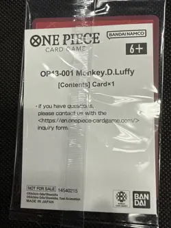 Monkey D. Luffy OP13-001 Leader Promo Ichiban Kuji One Piece Card Game ENGLISH - Image 2
