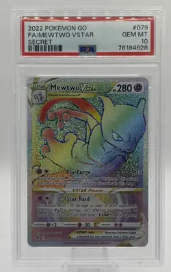 💎💎2022 Pokemon Pokemon Go FA/Mewtwo Vstar Secret PSA 10💎💎 - Image 1