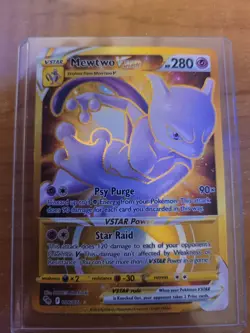 Pokemon Mewtwo VSTAR 086/078 Pokemon GO Gold Secret Rare Full Art Holo - Image 1