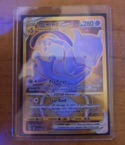 Pokemon Mewtwo VSTAR 086/078 Pokemon GO Gold Secret Rare Full Art Holo - Image 3