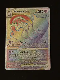 Mewtwo VSTAR 079/078 Pokemon GO Rainbow Secret Rare Holo NM - Image 1