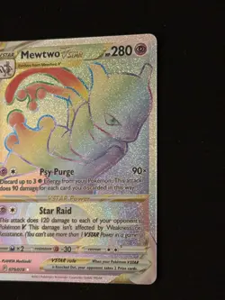 Mewtwo VSTAR 079/078 Pokemon GO Rainbow Secret Rare Holo NM - Image 2