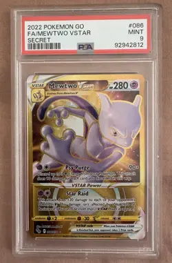 Pokemon TCG Mewtwo VSTAR Secret Rare Card 086/078 Pokemon Go PSA 9 - Image 1