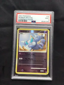 Pokemon Cards: Diamond and Pearl Reverse Holo: Skorupi 99/130 PSA 9 - Image 1