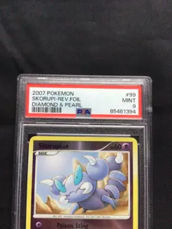 Pokemon Cards: Diamond and Pearl Reverse Holo: Skorupi 99/130 PSA 9 - Image 3