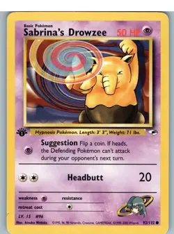 Sabrina's Drowzee 92/132 Common Gym Heroes Pokemon Moderately Played - Image 1