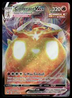 Cinderace VMAX 045/264 Holo VMAX Rare Fusion Strike Pokemon Holo Near Mint - Image 1