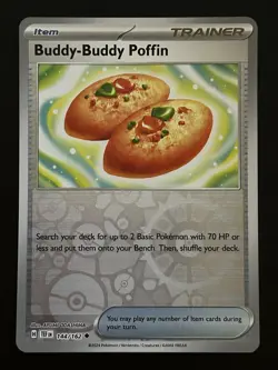 Buddy-Buddy Poffin 144/162 Uncommon Temporal Forces Pokemon Reverse Holo NM - Image 1