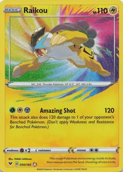Raikou 050/185 Amazing Rare Vivid Voltage Pokemon Near Mint - Image 1