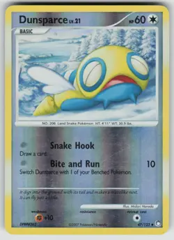 Dunsparce 47/123 Uncommon Mysterious Treasures Pokemon Reverse Holo LP - Image 1