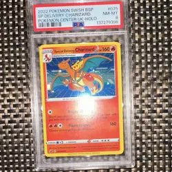 2022 Pokemon TCG Special Delivery Charizard SWSH075 Holo Promo PSA 8 - Image 1