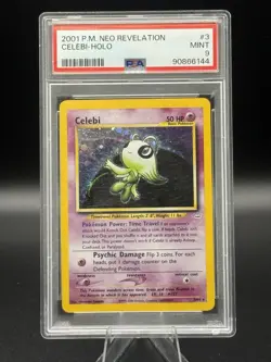 Pokemon 2001 Neo Revelation Celebi 3/64 Holo Unlimited PSA 9 English - Image 1