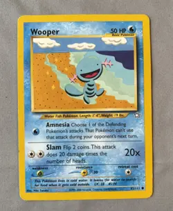 Pokemon TCG Wooper Neo Genesis Card 82/111 Unlimited LP - Image 1