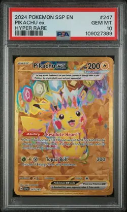 Pokemon - Pikachu EX 247/191 - Surging Sparks Hyper Rare 247 - PSA 10 - Gem Mint - Image 1