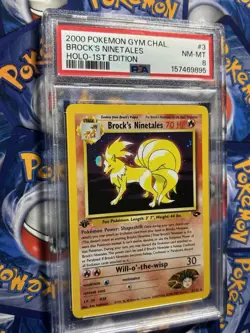 Brock's Ninetales Gym Challenge #3 1st Edition Holo Rare PSA8 - Image 1