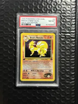 Brock's Ninetales Gym Challenge #3 1st Edition Holo Rare PSA8 - Image 2
