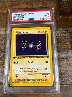 Pokemon 2000 Rocket MAGNEMITE 1ST Edition #60 PSA 9 Mint RARE - Image 1