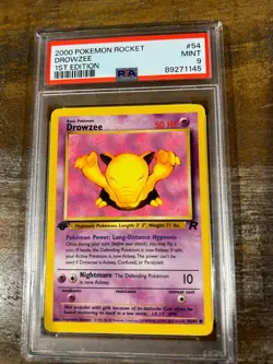 Pokemon 2000 Rocket DROWZEE 1ST Edition #54 PSA 9 Mint RARE - Image 1