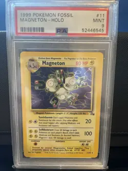 Pokemon TCG Magneton Fossil Holo #11 PSA 9 Rare Vintage Graded - Image 1