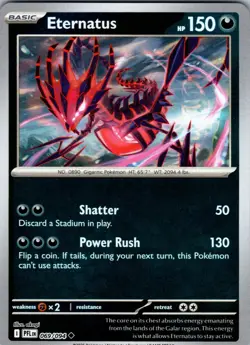 Eternatus 069/094 Uncommon Phantasmal Flames Pokemon Reverse Holo Near Mint - Image 1