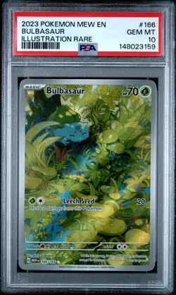 2023 POKEMON MEW EN-151 ILLUSTRATION RARE #166 BULBASAUR PSA 10 - Image 1