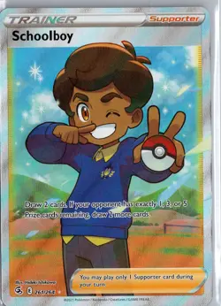 Schoolboy 261/264 Full Art Ultra Rare Evolving Skies Pokemon Card LP - Image 1