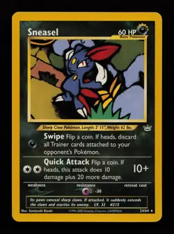 Sneasel 24/64 Rare Neo Revelation Pokemon Cards - Image 1
