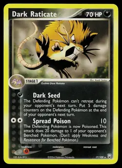 Pokemon Card - Dark Raticate Team Rocket Returns 17/109 Rare - Image 1