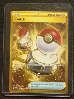 Pokemon TCG Trainer Gold Switch MEW 206/165 S&V: 151 Hyper Rare Holo NM - Image 1
