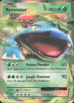 Venusaur EX 1/108 Holo EX Rare Evolutions Pokemon Heavily Played - Image 1