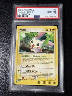 2003 Pokemon EX DRAGON #8 Plusle Holo PSA 10 - Image 1