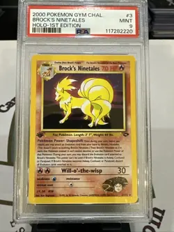 2000 POKEMON GYM CHALLENGE HOLO-1ST EDITION #3 BROCK'S NINETALES PSA 9 - Image 1